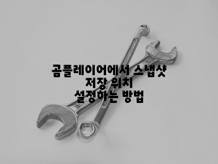 곰플레이어에서 스냅샷 저장 위치 설정하는 방법