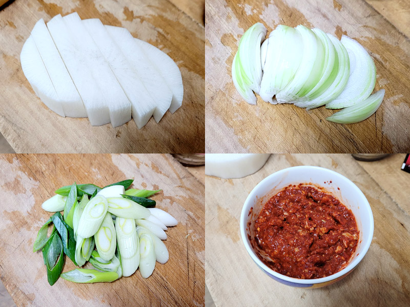 동태찌개 동태탕 부재료 손질하기