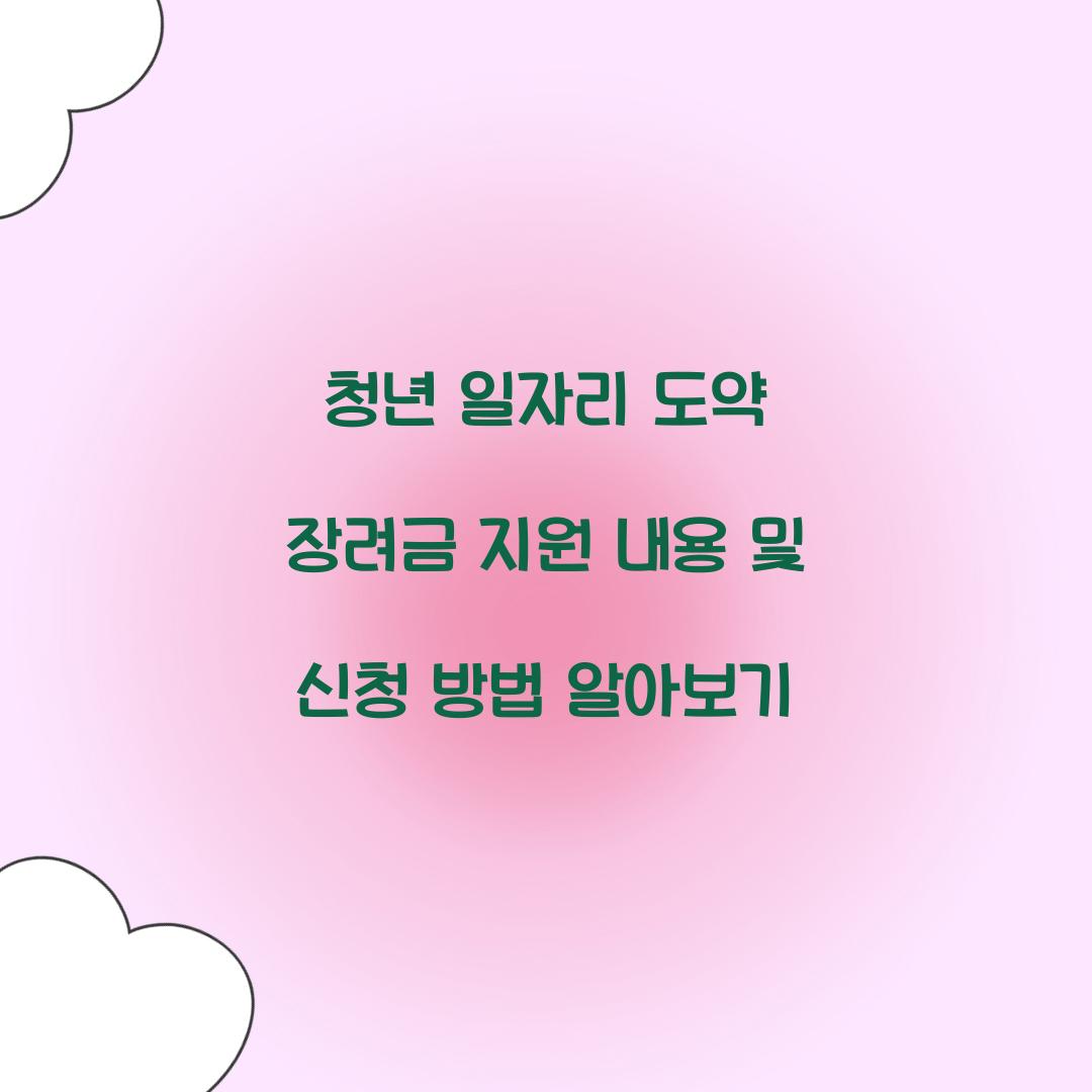 청년 일자리 도약 장려금