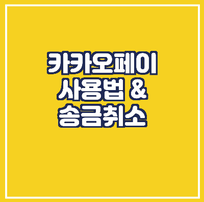  카카오페이 송금취소