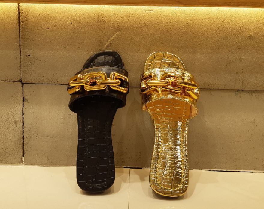  볼드체인 포인트 1cm 슬리퍼