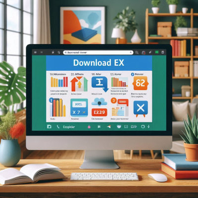 Excel Viewer 프로그램을 다운로드하는 화면. 다양한 데이터 시각화 차트와 그래프를 보여줌.