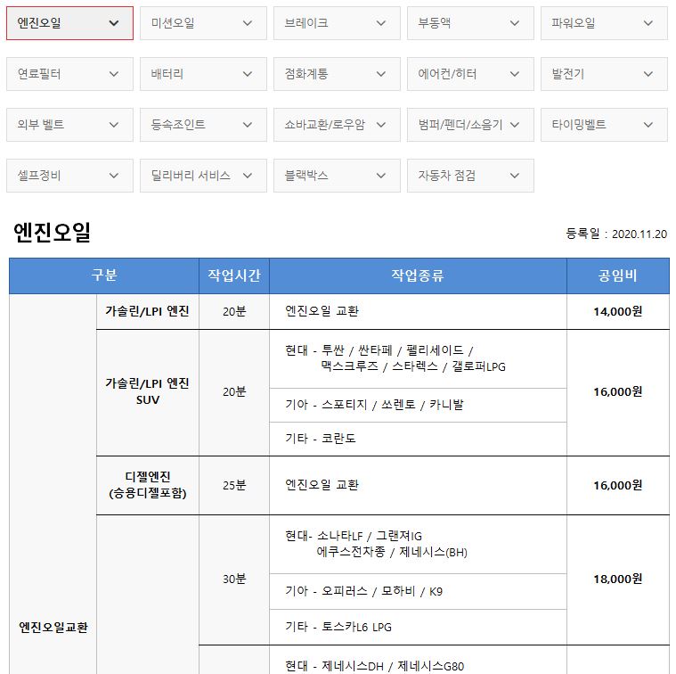 공임나라 엔진오일교환 후기입니다. 공임나라 엔진오일교환 후기입니다.