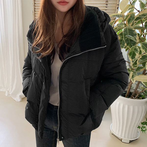  여성숏패딩 - 난닝구 여성용 헤리브 후드숏패딩