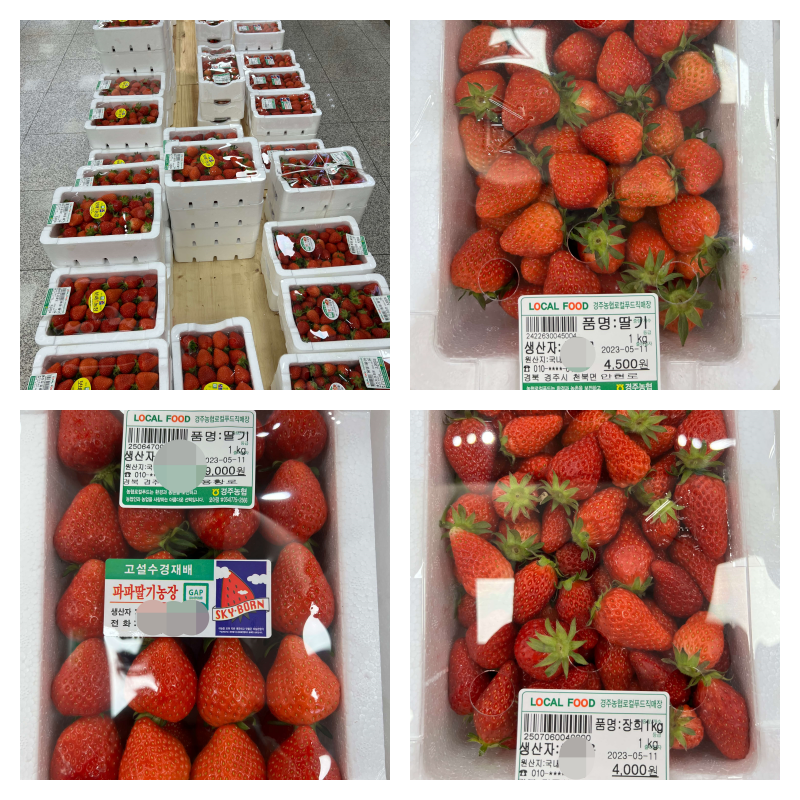 딸기 판매대