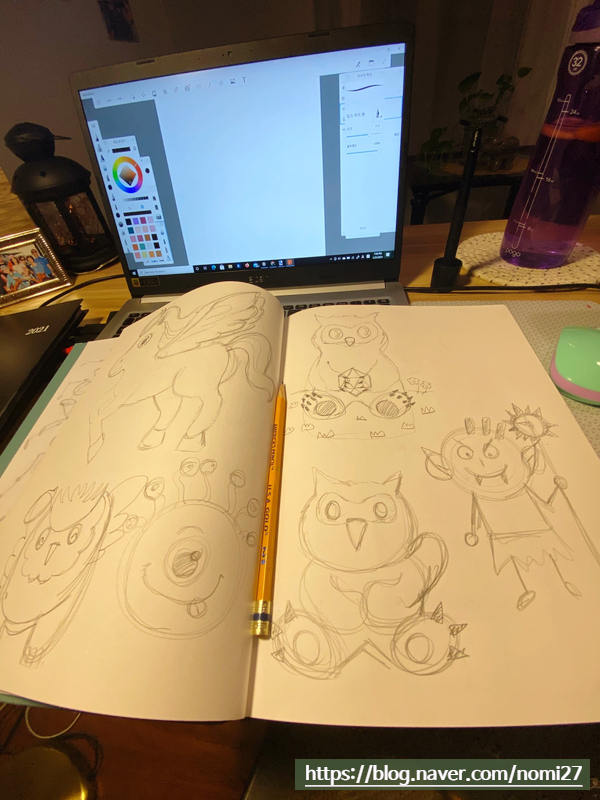 디지털 아트 그림 그리기 귀여운 게임 캐릭터 그리기 6