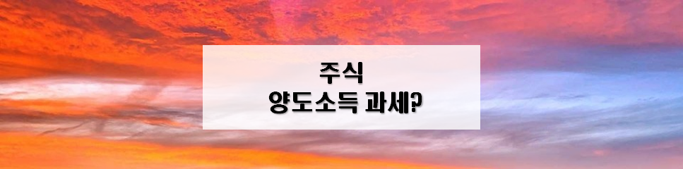  주식 양도소득 과세??