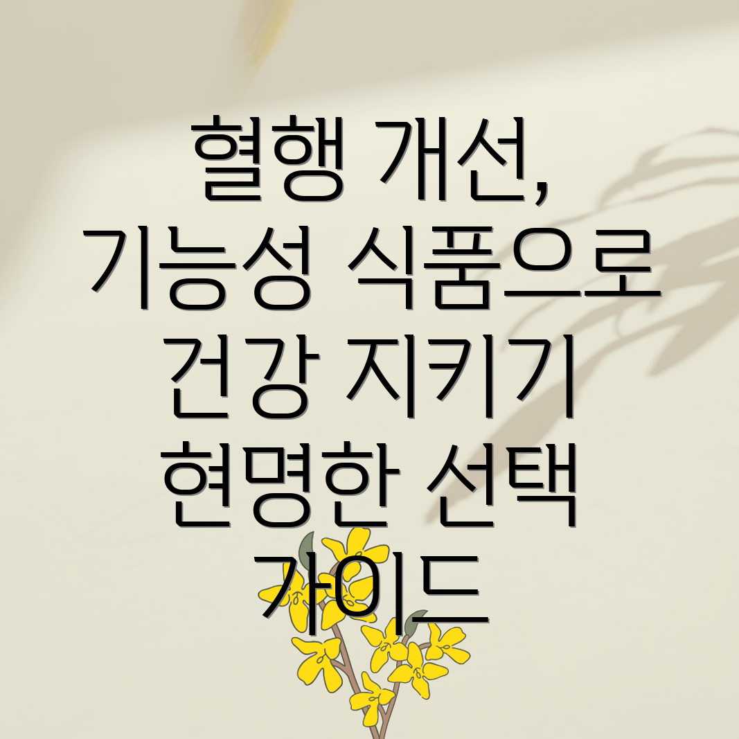 혈행 개선 기능성 식품