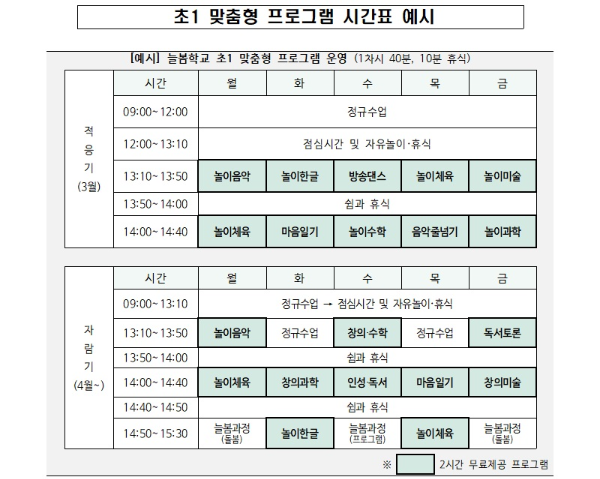 늘봄학교프로그램예시