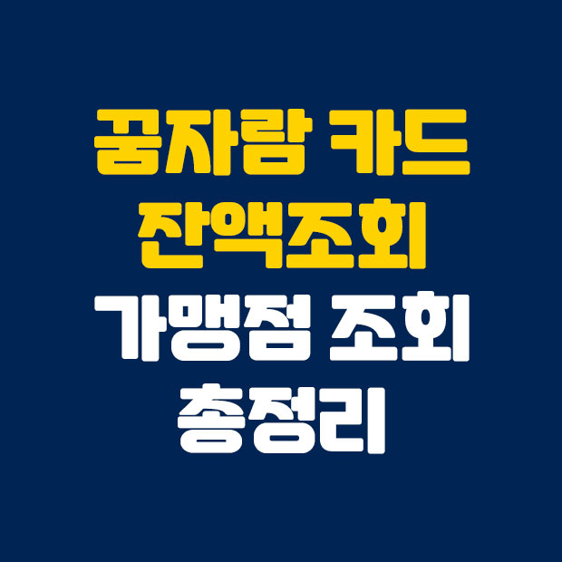  꿈자람 카드 잔액조회 가맹점 조회 방법