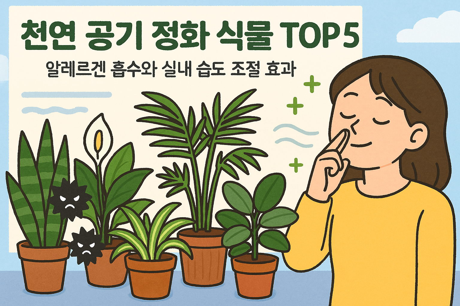 천연 공기 정화 식물 TOP 5: 알레르겐 흡수와 실내 습도 조절 효과