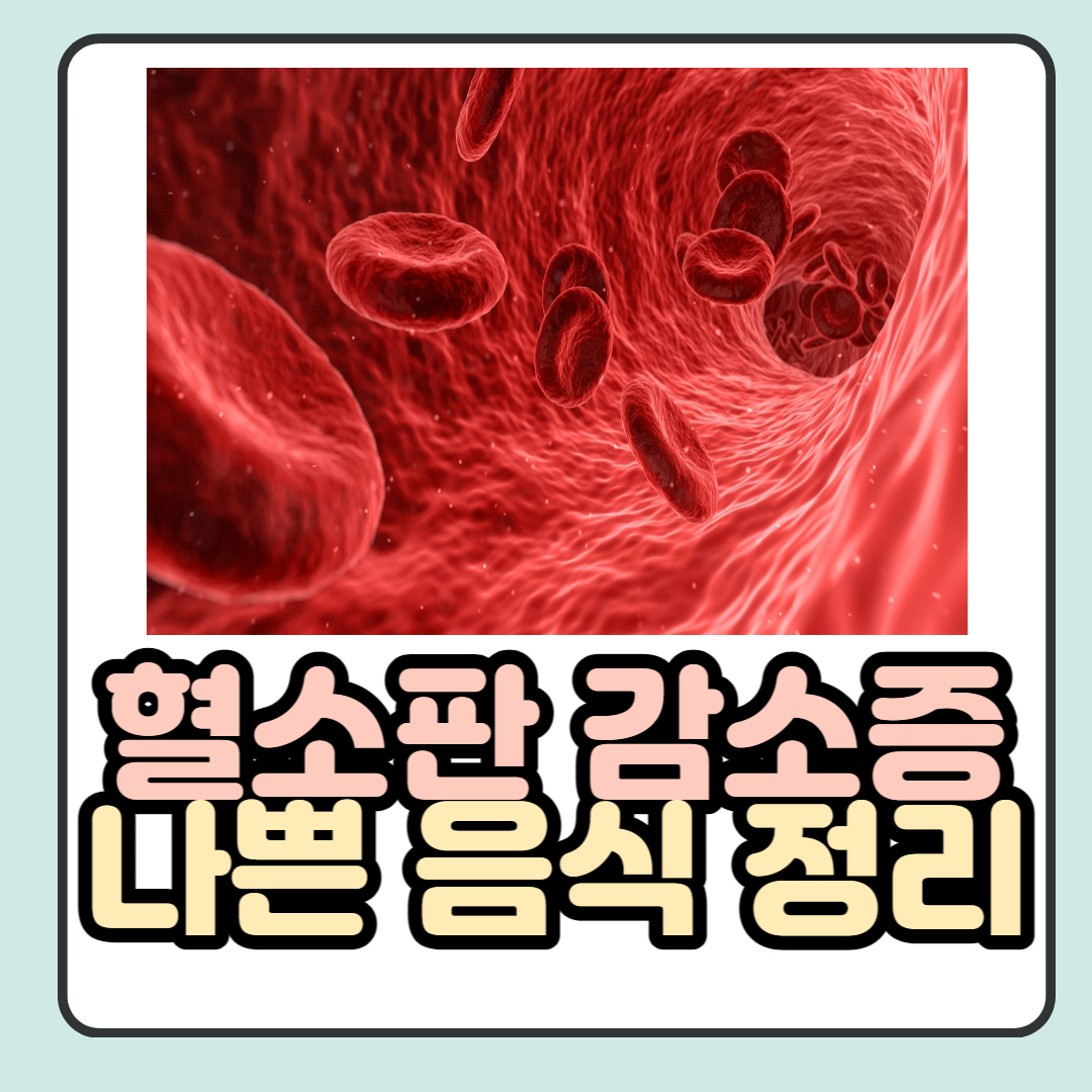  혈소판 감소증에 나쁜 음식 7가지 자세하게 정리.