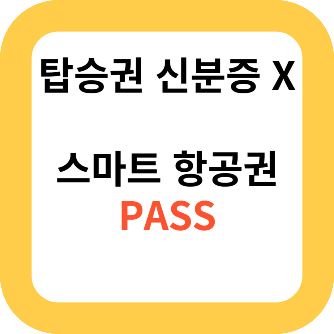 탑승권 신분증없는 스마트 항공권 PASS