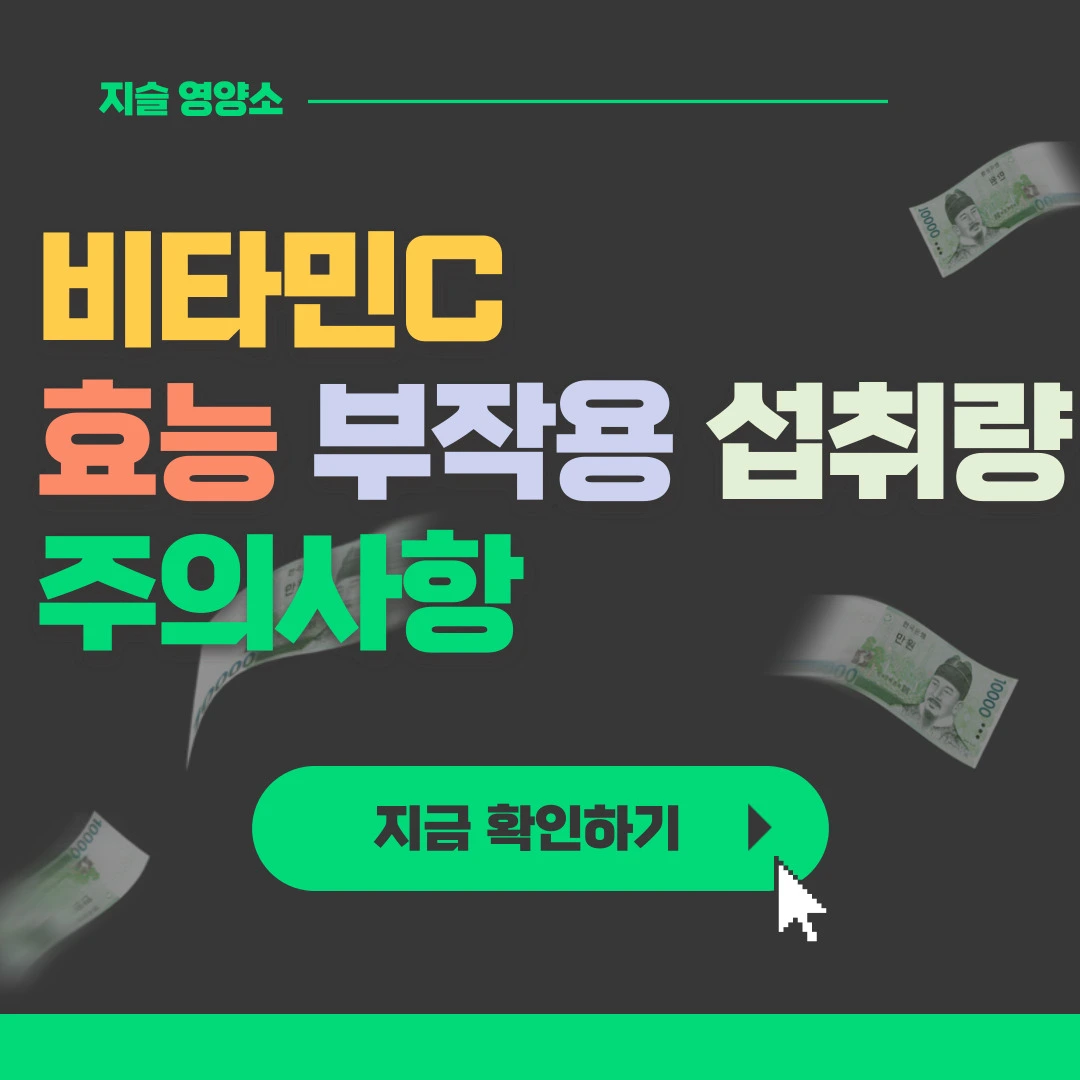  보기쉬운 비타민C 효능 부작용 섭취량 및 주의사항