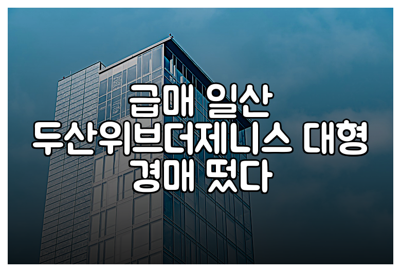 급매 일산 두산위브더제니스 대형 경매 떴다