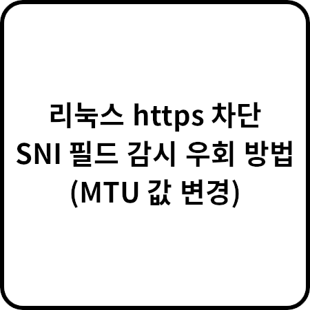 https 차단 SNI 감시 우회 방법(MTU 값 변경)