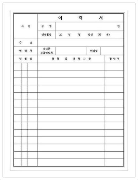 기본이력서양식
