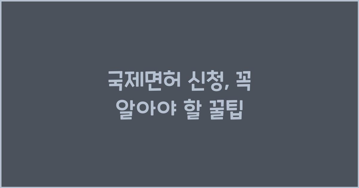 국제면허 신청