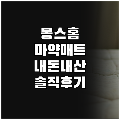 내돈내산 몽스홈 마약매트리스 솔직 후
