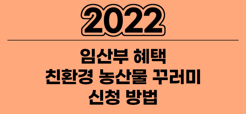  2022 임산부 친환경 농산물 꾸러미 신청 방법! 자세한 정리!