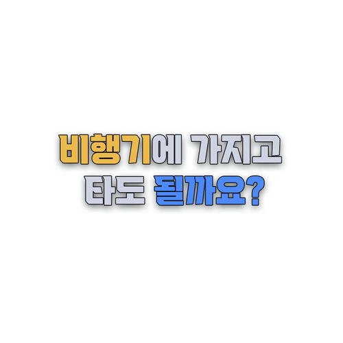 비행기 반입 금지 물품 썸네일