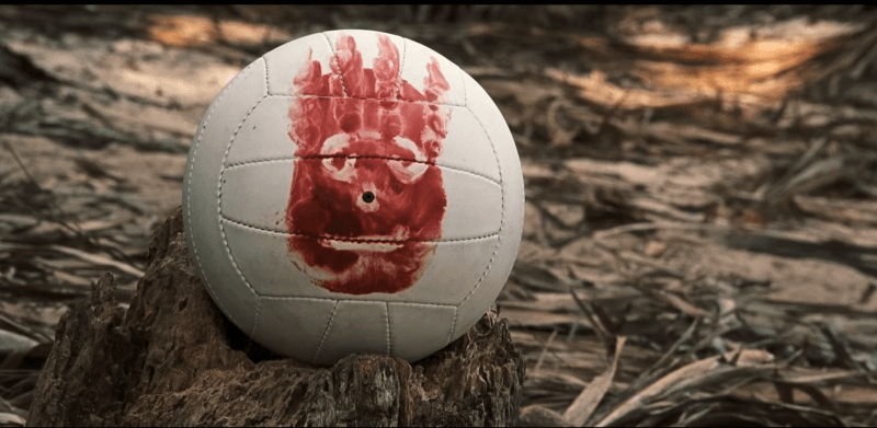 무인도에서 배구공 윌슨에게 이목구비를 그려넣어 캐릭터화한 윌슨 이미지