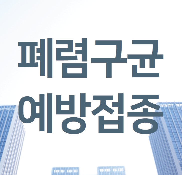  폐렴구균 예방접종 (폐렴 예방접종 가격)