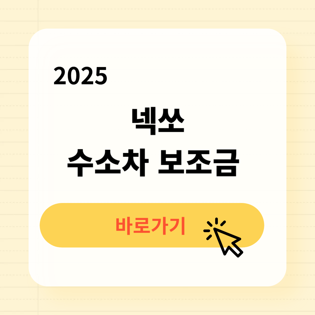 2025 넥쏘 수소차 보조금 혜택 및 조회