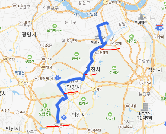  [서울] 541번버스 시간표,  노선 : 군포, 성결대, 안양, 인덕원역, 선바위역, 교대역, 강남역