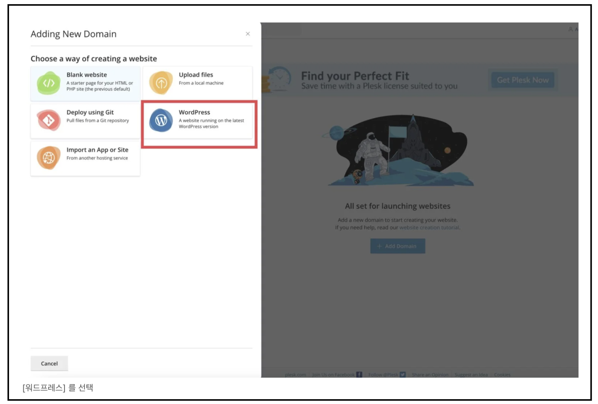 워드프레스 선택