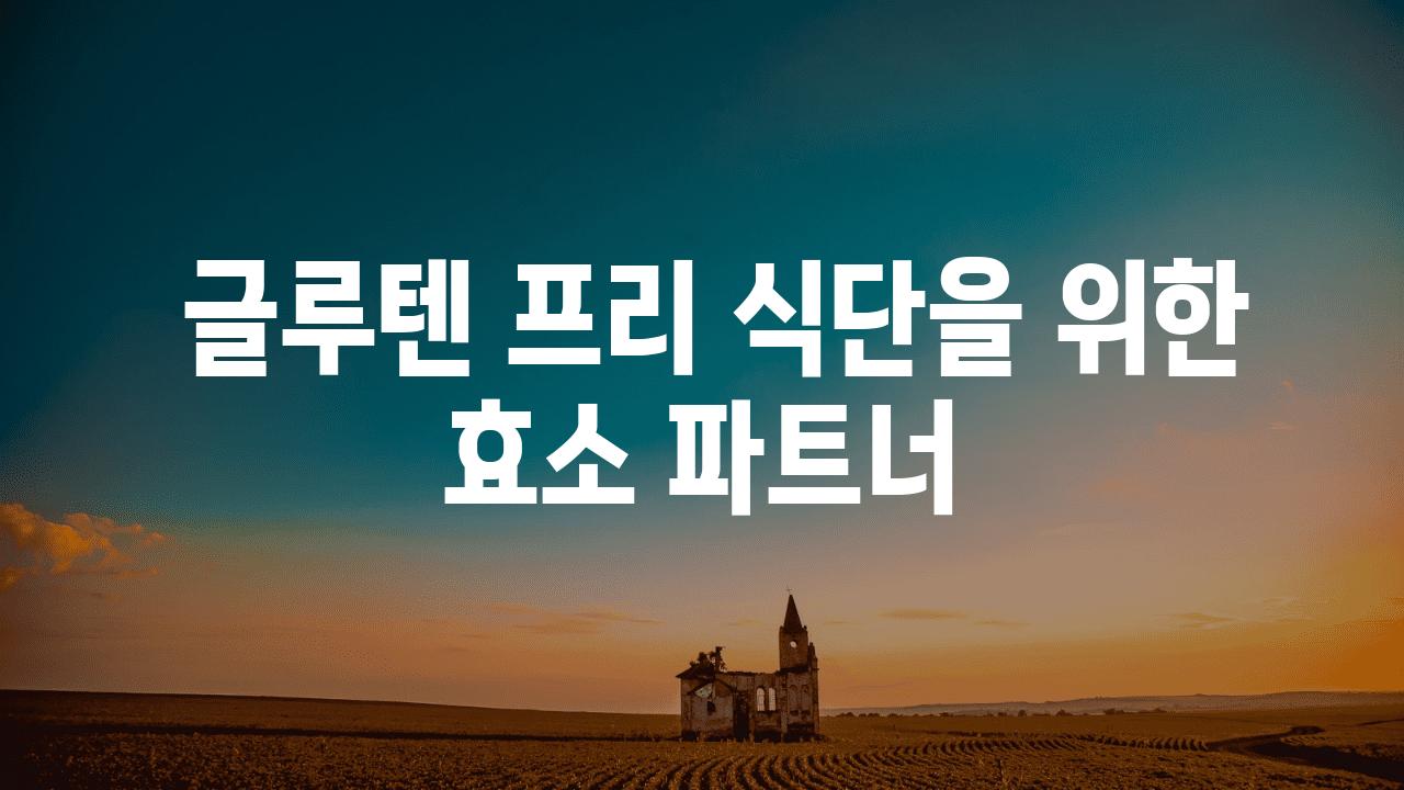  글루텐 프리 식단을 위한 효소 파트너