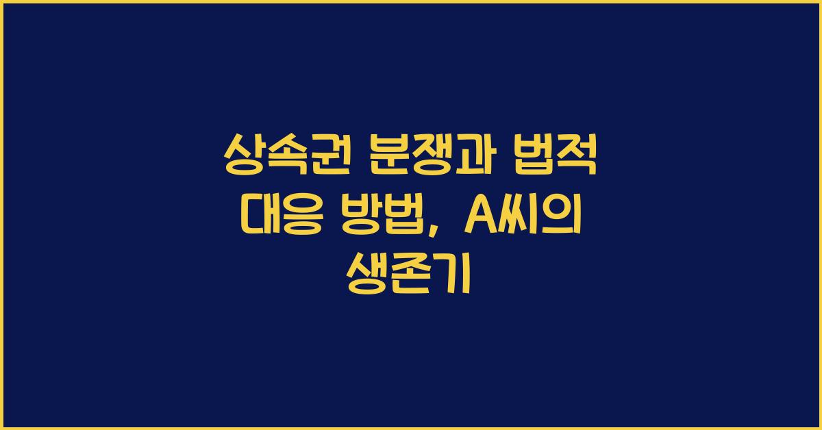 상속권 분쟁과 법적 대응 방법