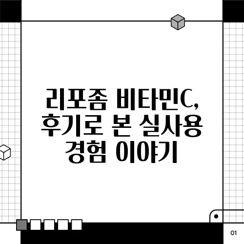 리포좀 비타민C, 후기로 본 실사용 경험 이야기