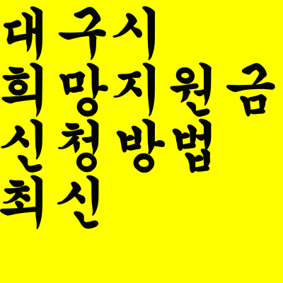  대구시 희망지원금 신청방법 최신