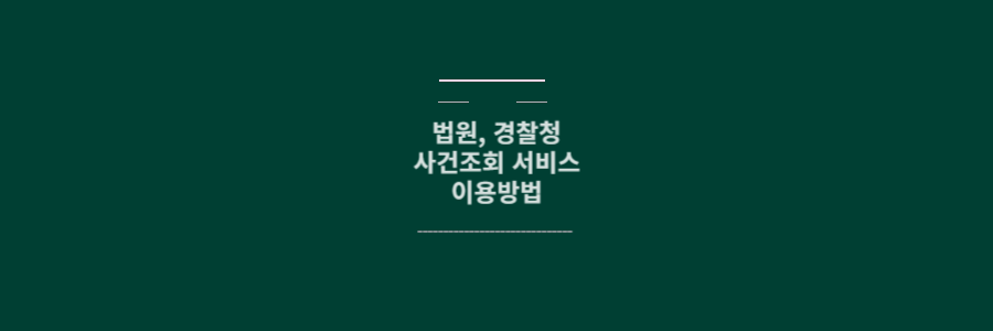 사건조회 서비스