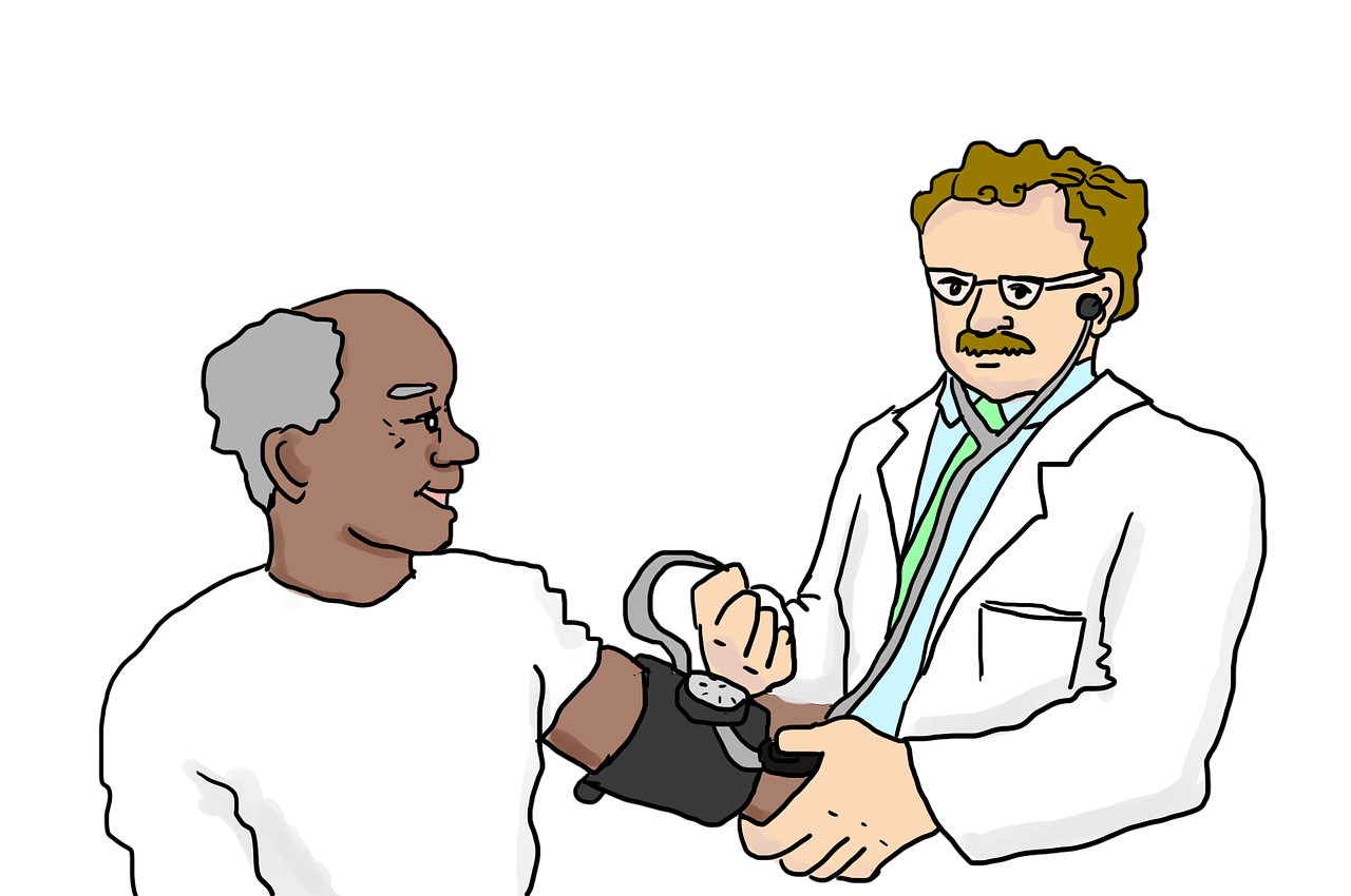 일러스트그림만화-의사와환자의모습