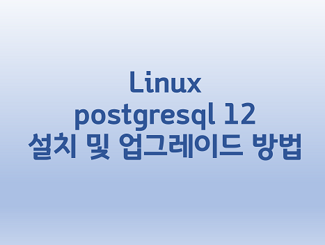  [Linux] postgresql 12 설치 및 업그레이드 방법