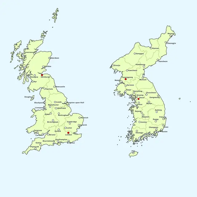 통일한국 vs 영국 사이즈