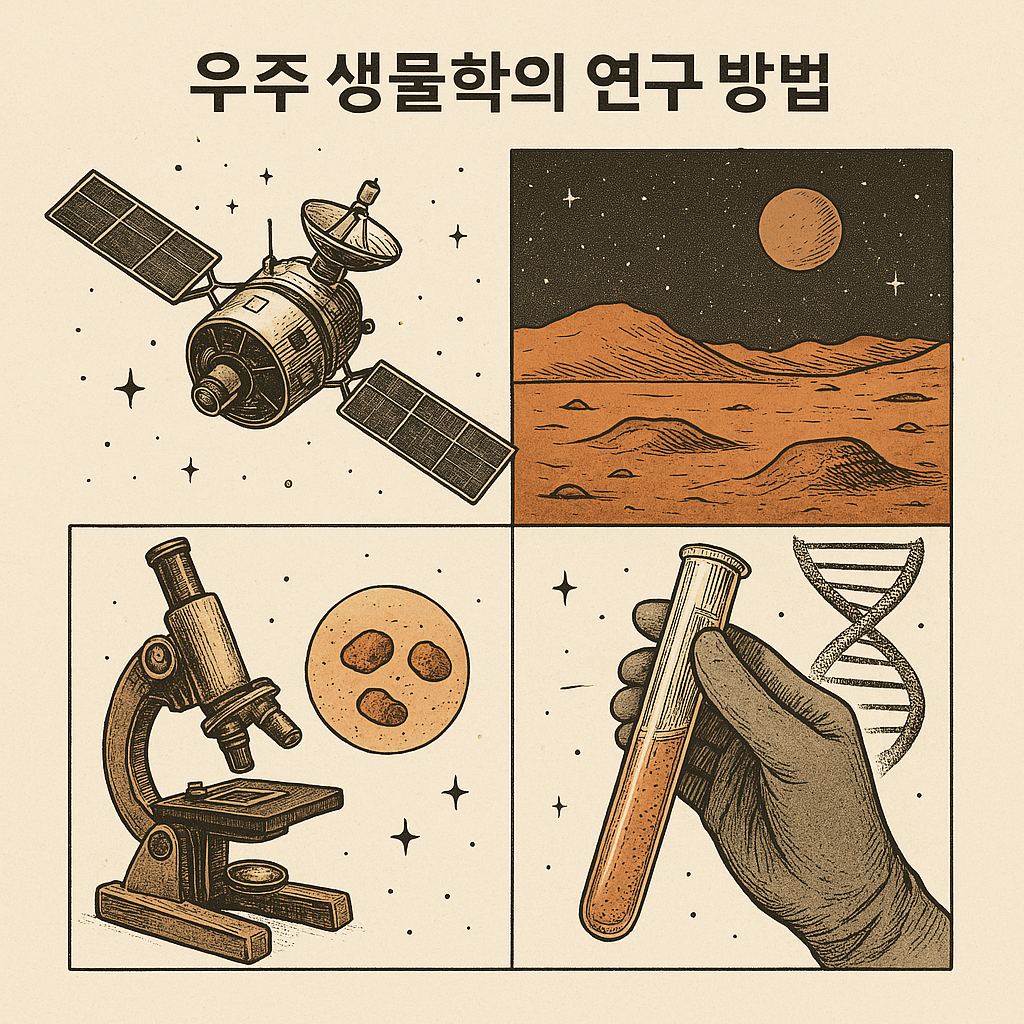 우주 생물학 연구 방법 이미지