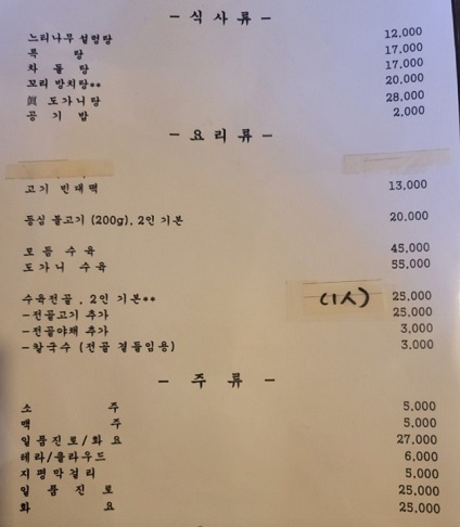 메뉴판