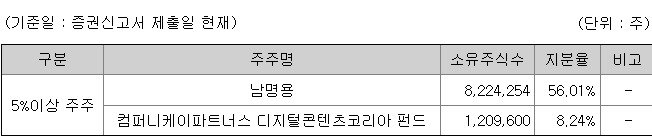 루미르 지분 구조