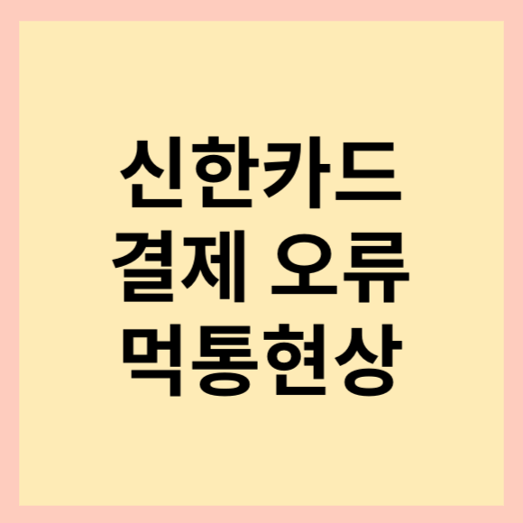  신한카드 결제 먹통 현상 또 발생했다?!