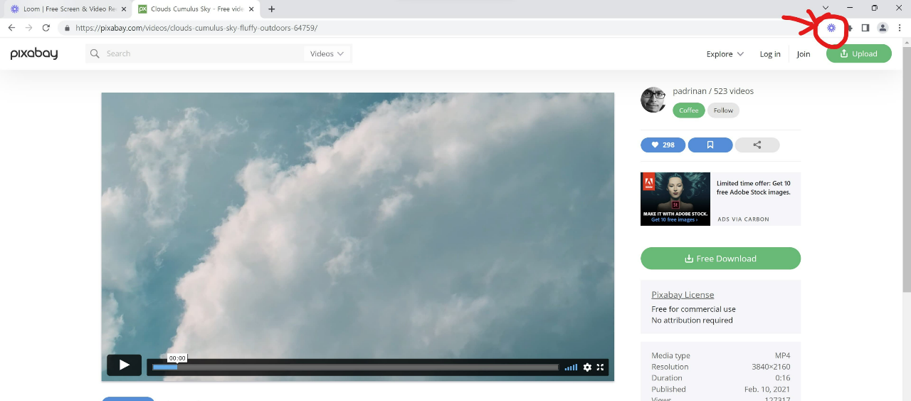 녹화할 웹페이지 열기