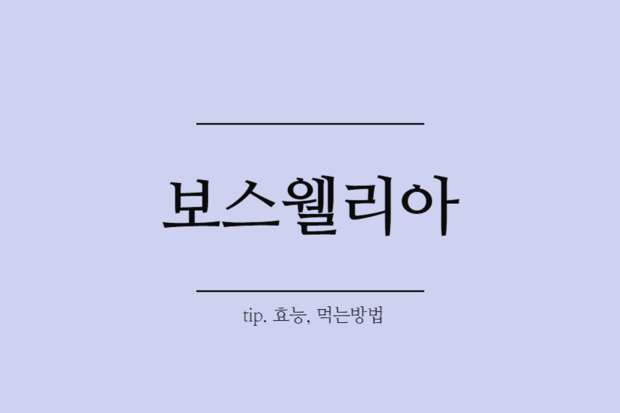 보스웰리아 효능-보스웰리아 추천-보스웰리아 먹는방법