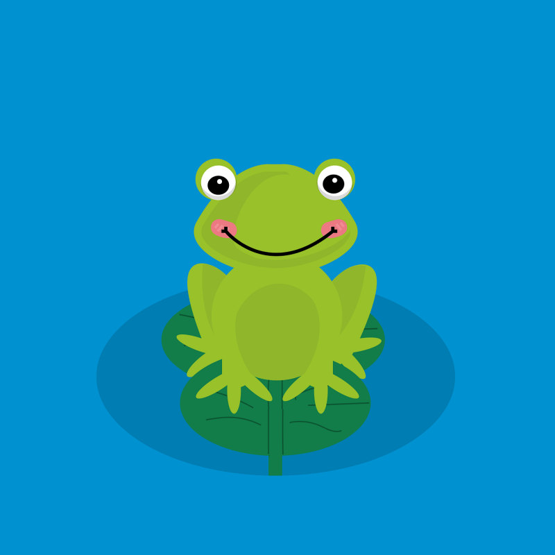 귀여운 개구리가 앉아있는 그림