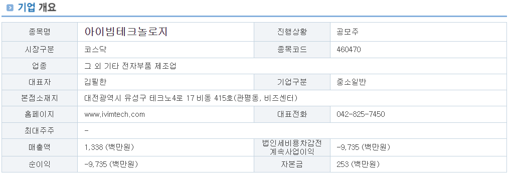 아이빔테크놀로지 공모주 분석 및 전망