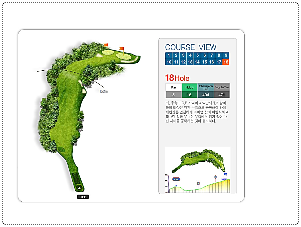 부산cc 골프 코스 18번 홀