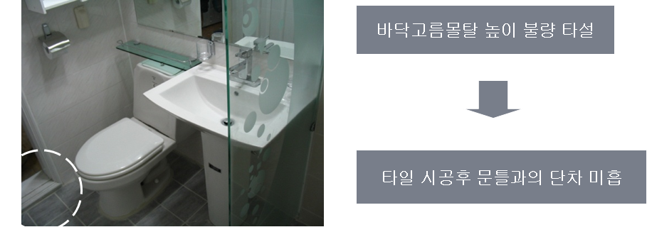  타일공사 현장 사례 사진 설명