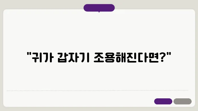 돌발성 난청원인 예방과 치료법 / 어느날 갑자기 귀가 잘 안들리는 이유