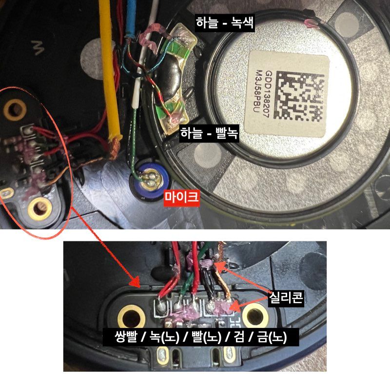 오른쪽 배선들